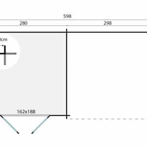 blokhut tuinhuis chappo | 28 mm | vuren bruin geïmpregneerd