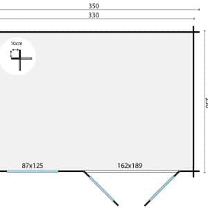 blokhut tuinhuis daisy | 40 mm | vuren groen geïmpregneerd