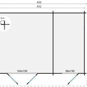 blokhut tuinhuis fraga | 34 mm | vuren onbehandeld