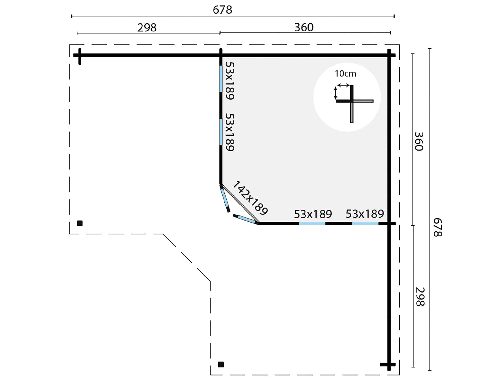 Blokhut – Tuinhuis Jutka | 44 mm | vuren onbehandeld