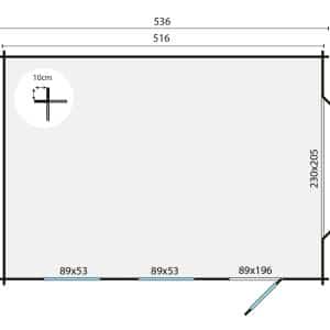 garage marketta | 44 mm | vuren grijs geïmpregneerd