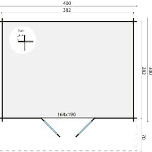 blokhut tuinhuis murcia | 34 mm | vuren red class wood geïmpregneerd