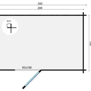 blokhut tuinhuis novalie | 19 mm | vuren red class wood geïmpregneerd