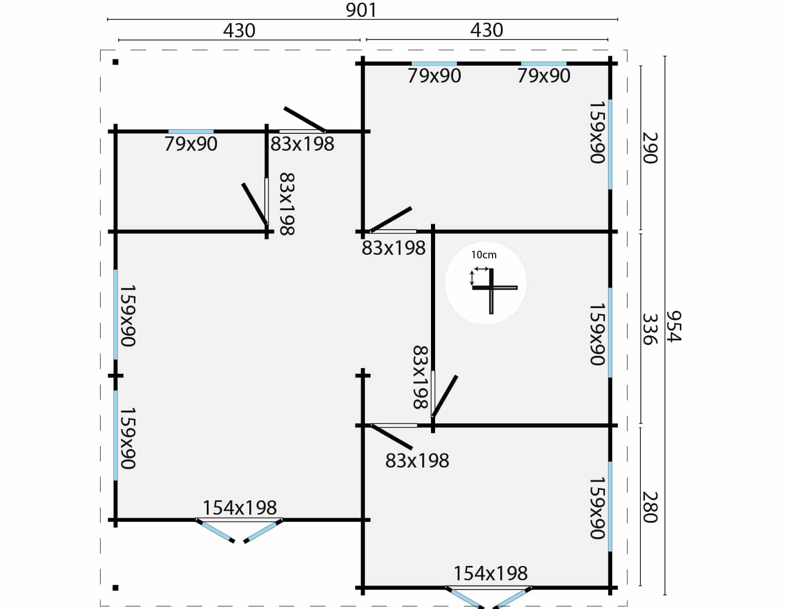 Blokhut – Tuinhuis Tullow | 70 mm | groen geïmpregneerd