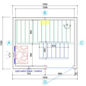 sauna cabine lillby s | onbehandeld