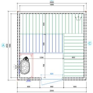 sauna cabine lillby l | onbehandeld