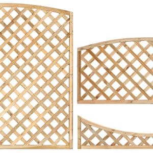 trellis met tooglijst, diagonale lamellen grenen groen geïmpregneerd h180 x b180 cm