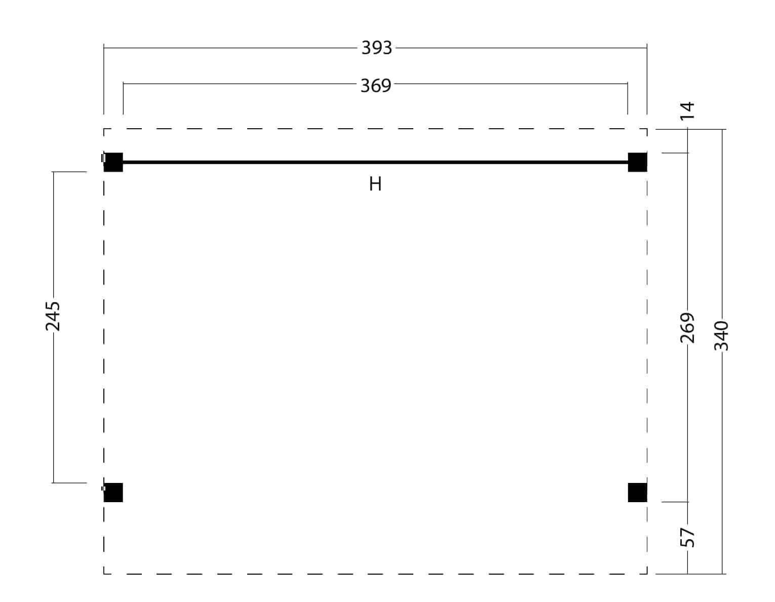 Kapschuur Economy basispakket Red Class Wood 400 x 300 cm