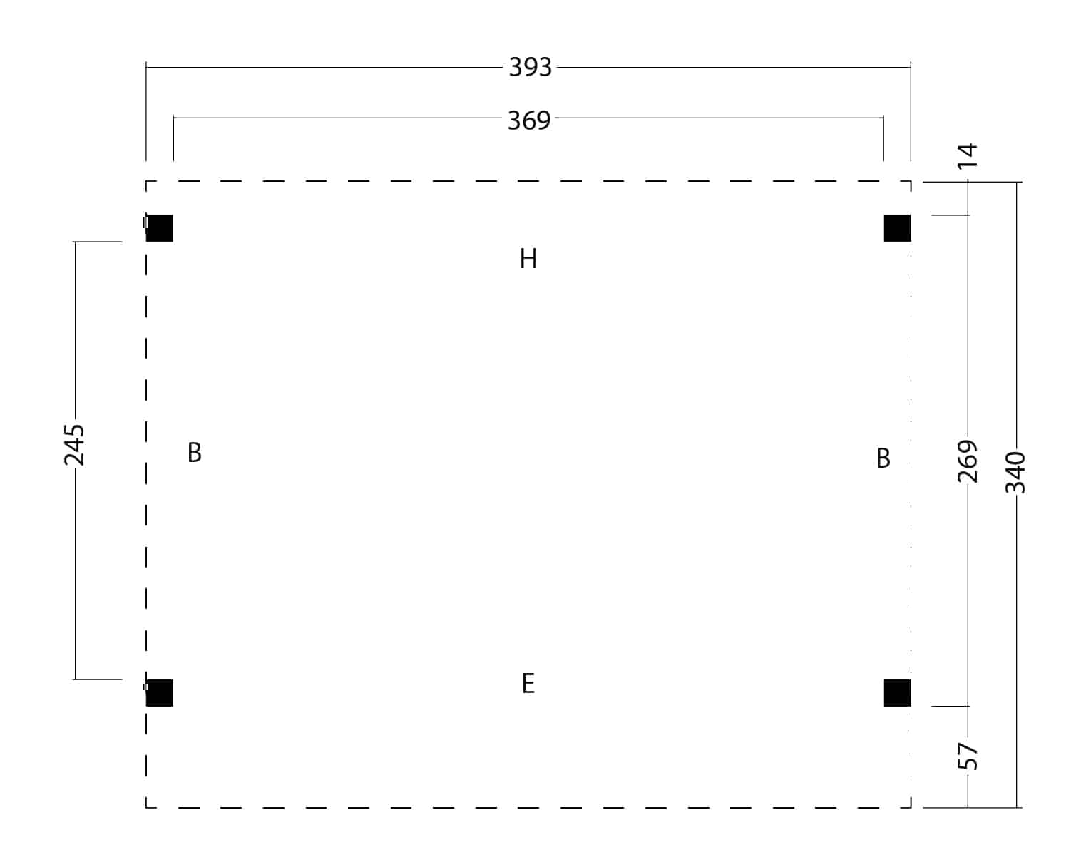 Kapschuur Economy basispakket Red Class Wood 400 x 300 cm