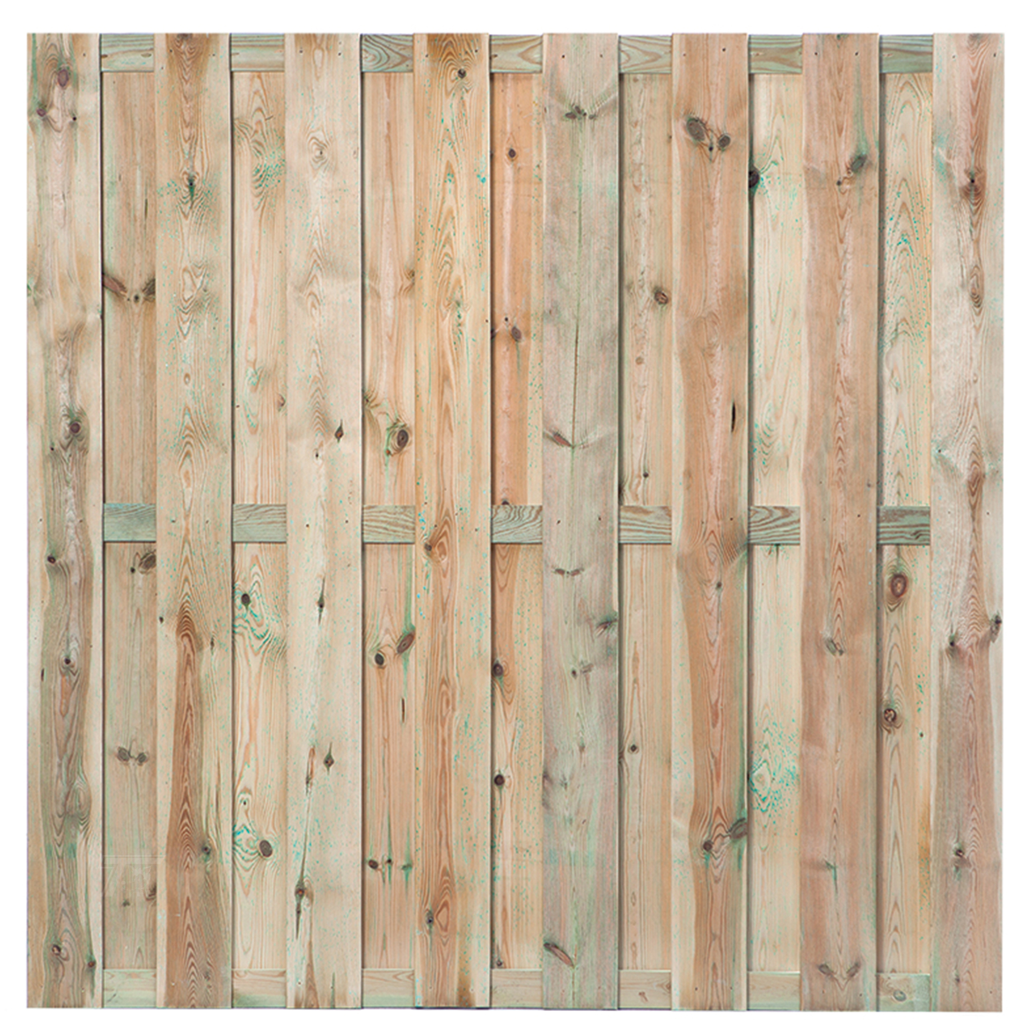 Tuinscherm grenen groen geïmpregneerd, 15-planks Uden 180 x 180 cm