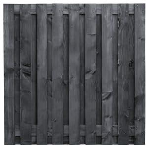 tuinscherm douglas zwart geïmpregneerd, 19 planks (17 + 2) karin 180 x 180 cm