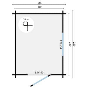 blokhut tuinhuis samuel | 40 mm | onbehandeld