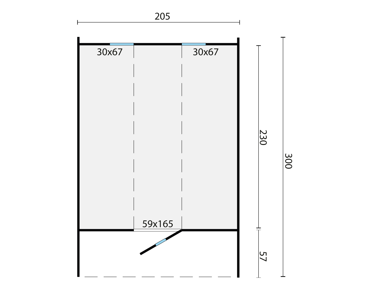 Saunabarrel | Ø205 x 300 cm | 28/42 mm | onbehandeld vuren