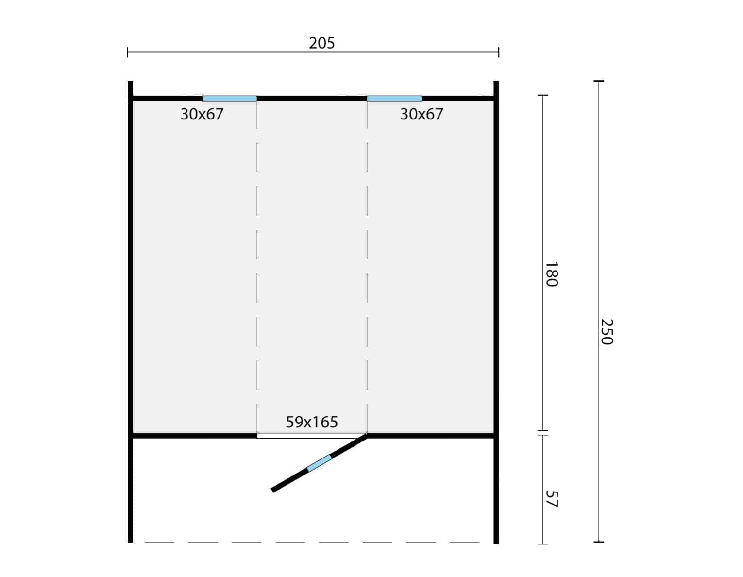 Saunabarrel | Ø205 x 250 cm | 28/42 mm | onbehandeld vuren