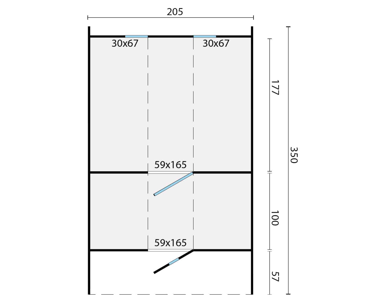 Saunabarrel | Ø205 x 350 cm | 28/42 mm | onbehandeld vuren