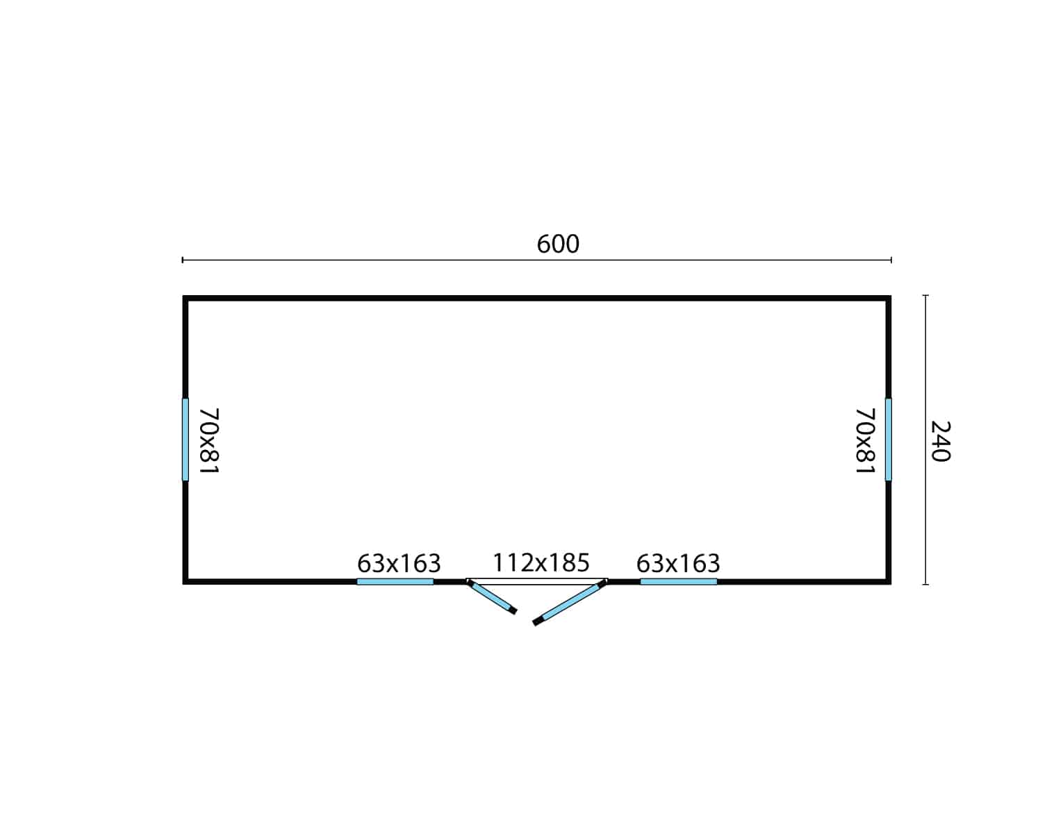 Circuswagen Barby | 19mm | vuren onbehandeld | 600 x 240 cm | excl. onderstel