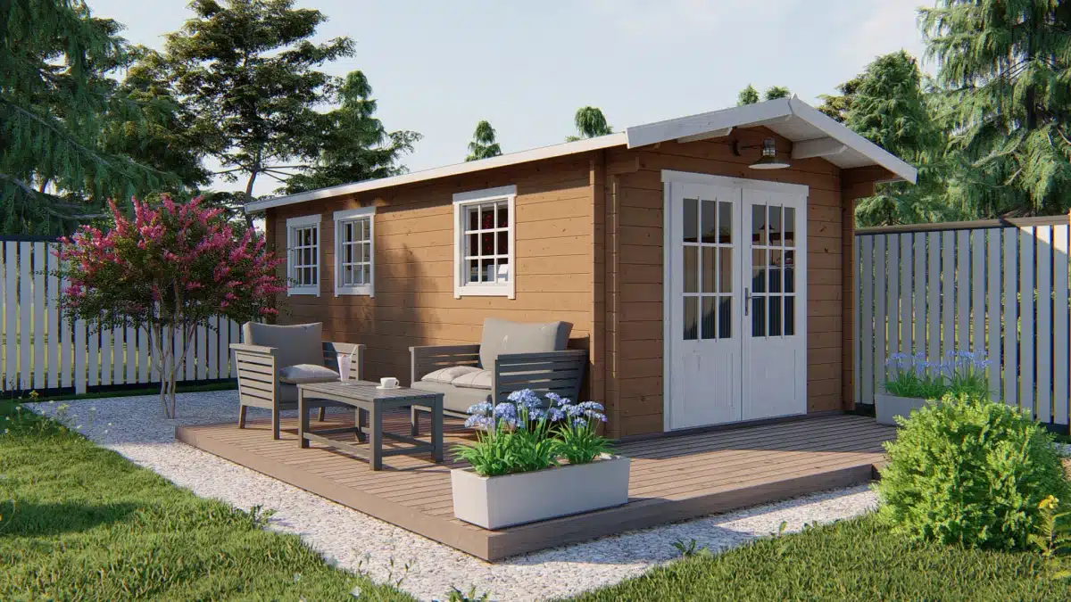 Blokhut – Tuinhuis Rick | 40 mm | groen geïmpregneerd