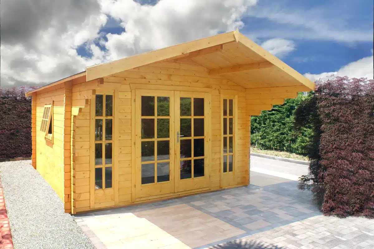 Blokhut – Tuinhuis Sören | 44 mm | vuren groen geïmpregneerd