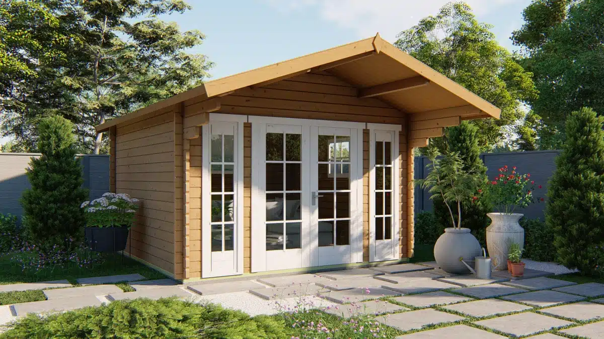 Blokhut – Tuinhuis Sören | 44 mm | vuren groen geïmpregneerd