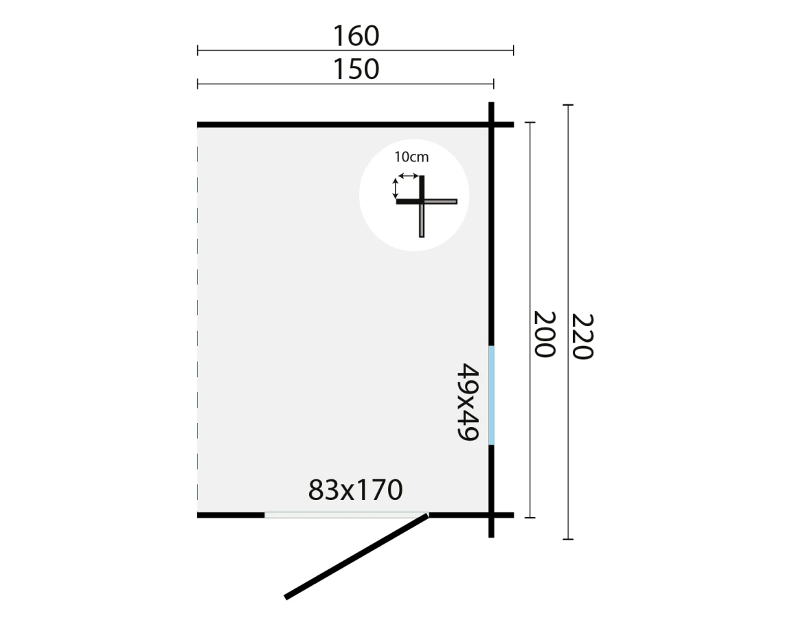 Blokhut – Tuinhuis Toilet kit annexe | 28 mm | honinggeel geïmpregneerd