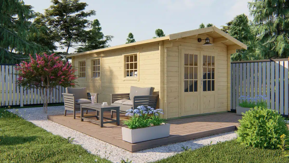 Blokhut – Tuinhuis Rick | 40 mm | groen geïmpregneerd