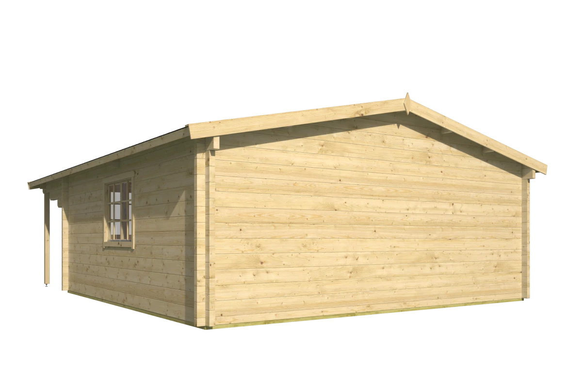 Blokhut – Tuinhuis Rune | 70 mm | vuren bruin geïmpregneerd