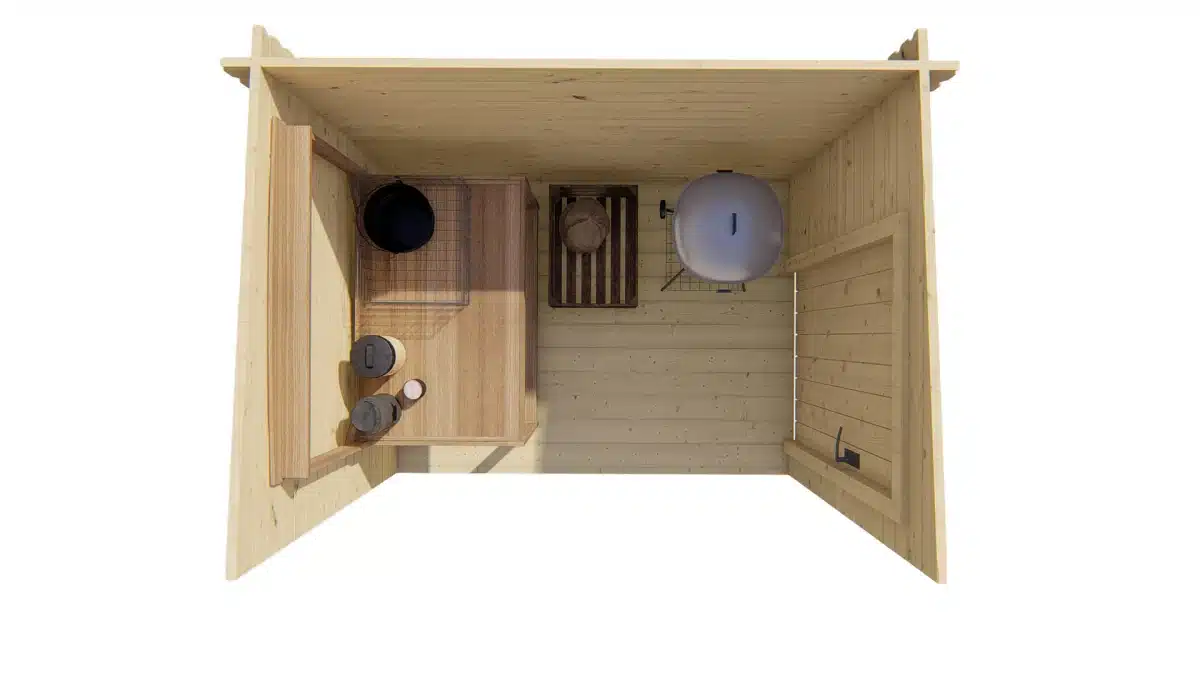 Blokhut – Tuinhuis Aanbouw | 44 mm | vuren Red Class Wood geïmpregneerd