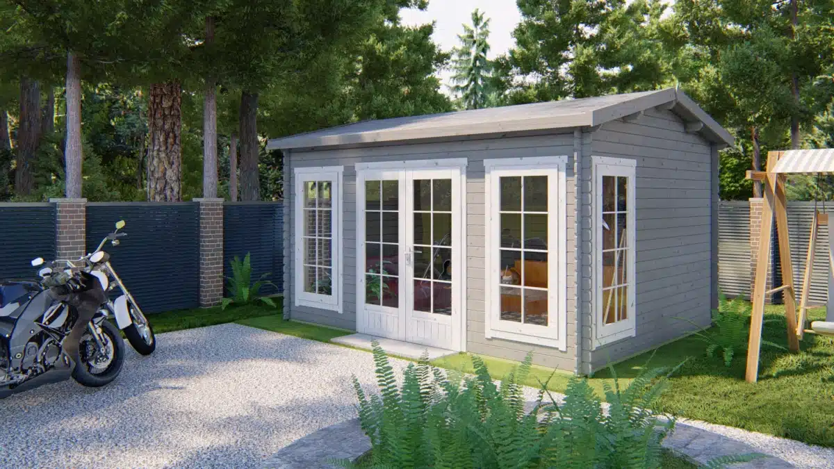 Blokhut – Tuinhuis Arne | 28 mm | vuren honinggeel geïmpregneerd