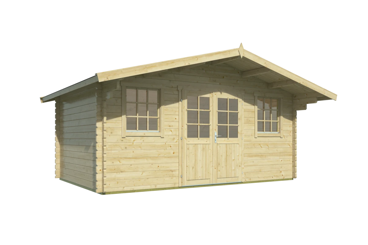 Blokhut – Tuinhuis Rika | 44 mm | vuren grijs geïmpregneerd