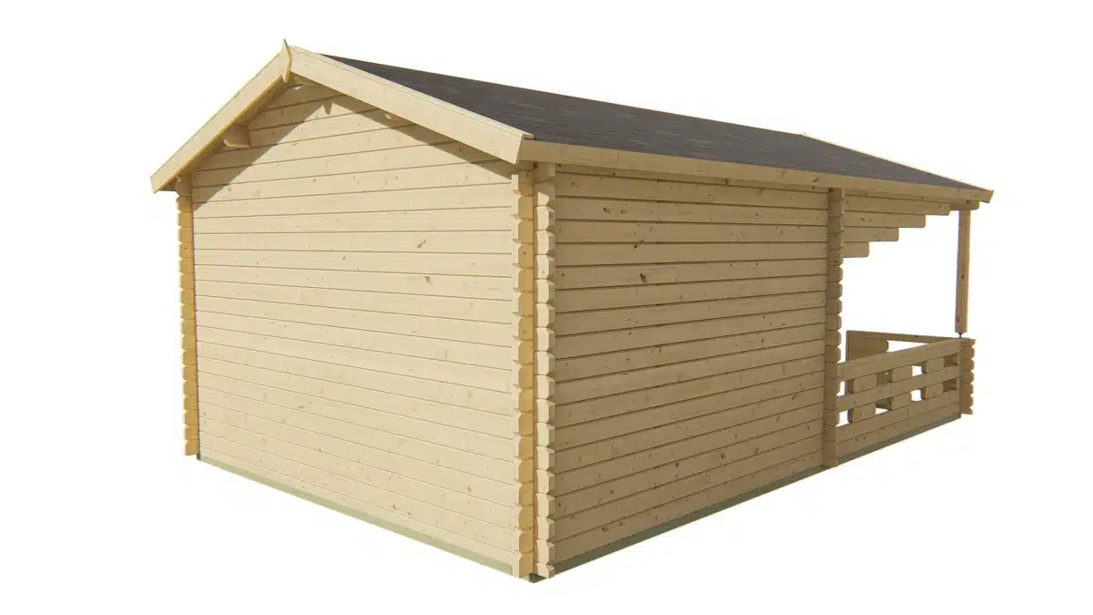 Blokhut – Tuinhuis Sanstrov | 44 mm | vuren bruin geïmpregneerd