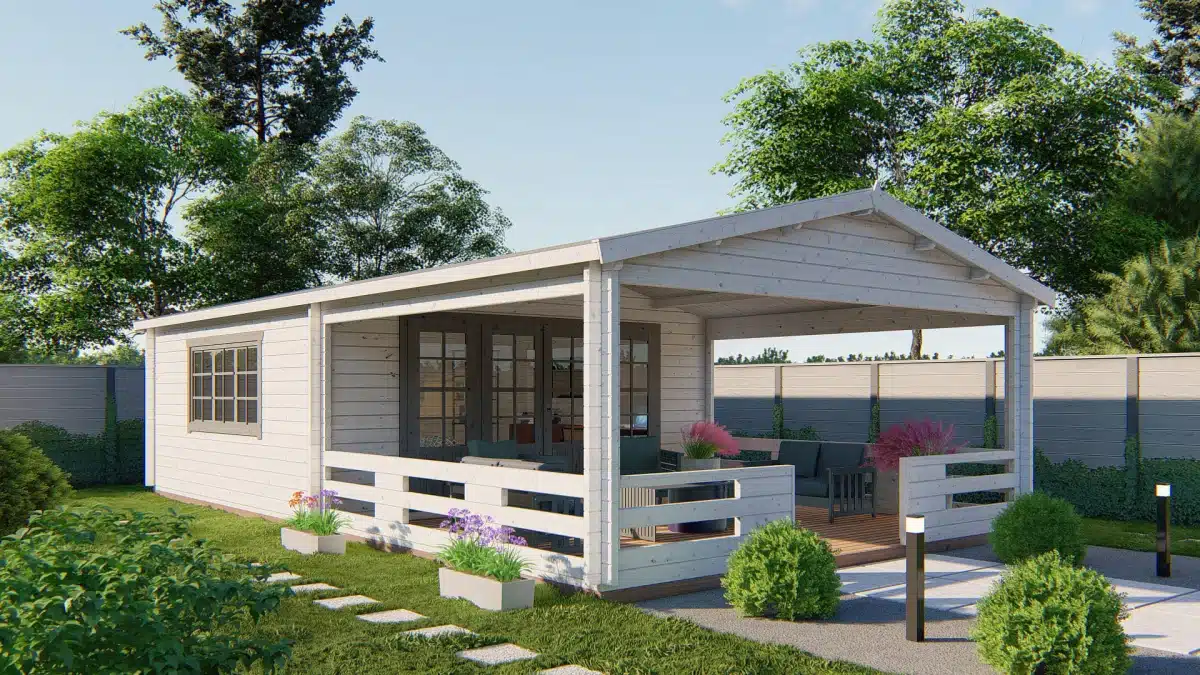 Blokhut – Tuinhuis Sheffield | 58 mm | vuren Red Class Wood geïmpregneerd