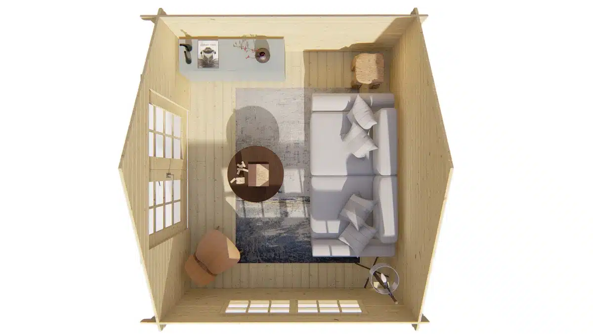 Blokhut – Tuinhuis Skov | 28 mm | vuren Red Class Wood geïmpregneerd