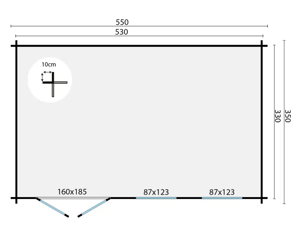 Blokhut – Tuinhuis Sophie | 40 mm | honinggeel geïmpregneerd
