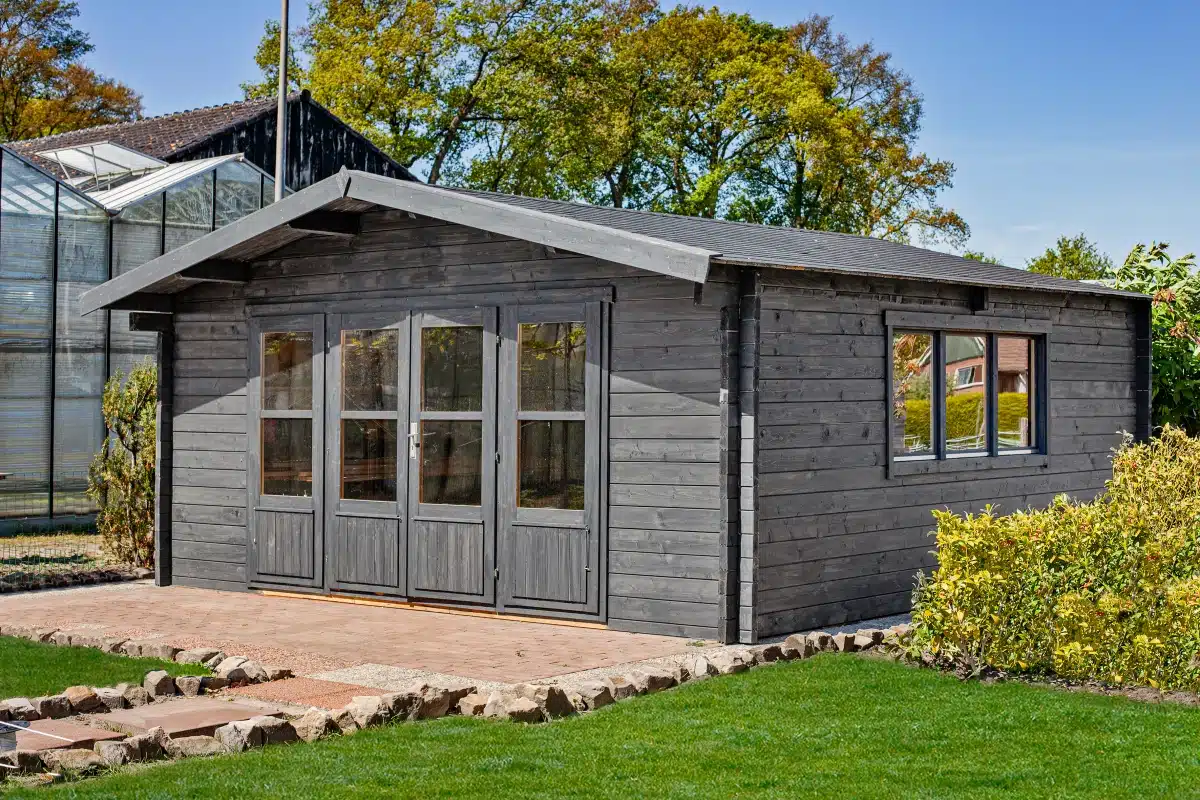 Blokhut – Tuinhuis Southampton | 58 mm | vuren honinggeel geïmpregneerd