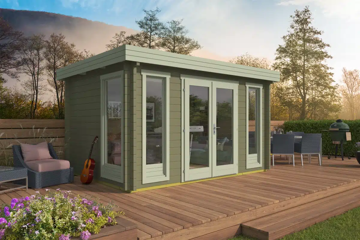 Blokhut – Tuinhuis Victoria | 58 mm | honinggeel geïmpregneerd