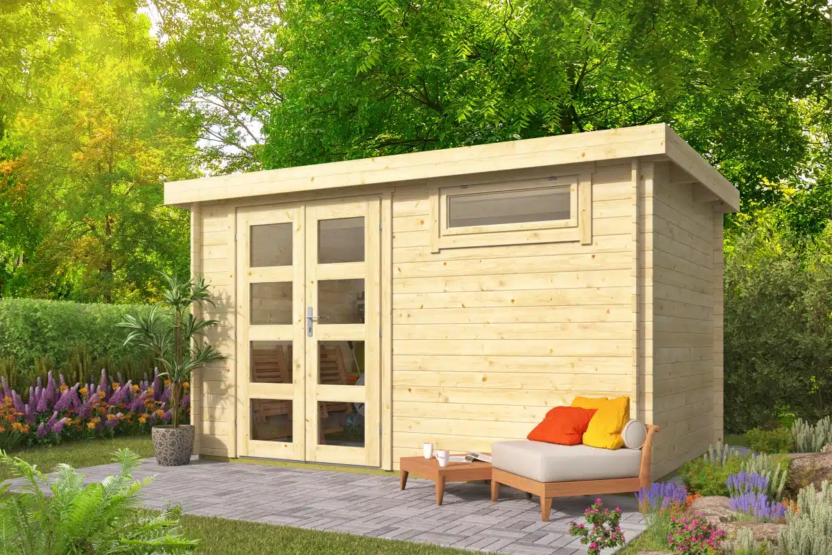 Blokhut – Tuinhuis Ulmod | 28 mm | Red Class Wood geïmpregneerd