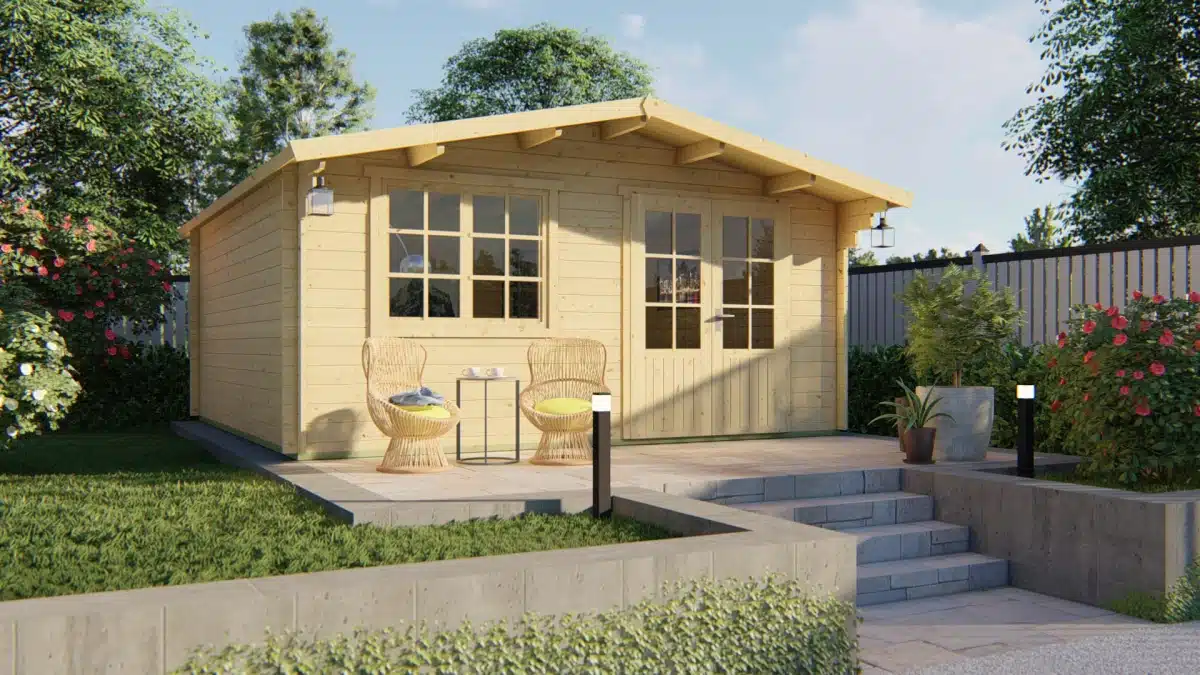 Blokhut – Tuinhuis Salamanca | 34 mm | vuren Red Class Wood geïmpregneerd