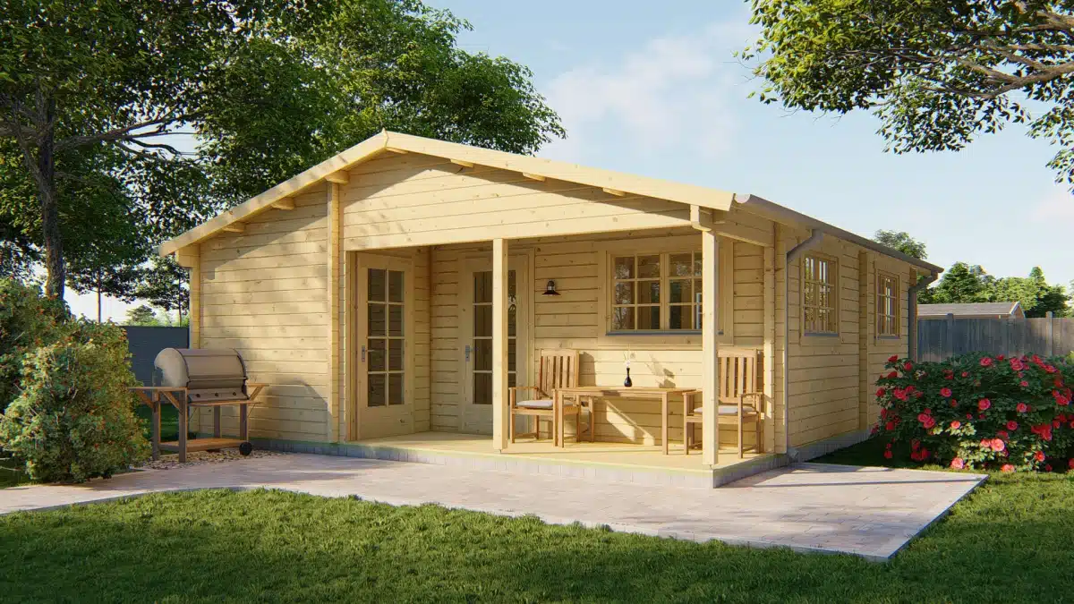 Blokhut – Tuinhuis Ardee | 70 mm | vuren Red Class Wood geïmpregneerd
