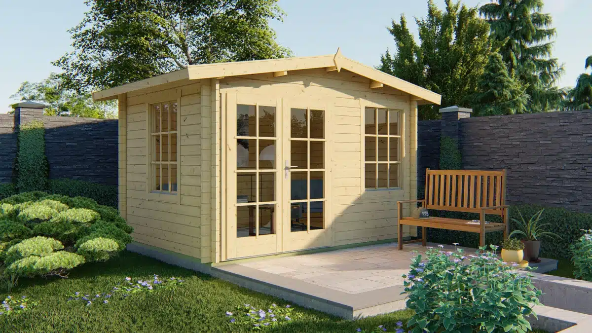 Blokhut – Tuinhuis Philip | 40 mm | vuren grijs geïmpregneerd