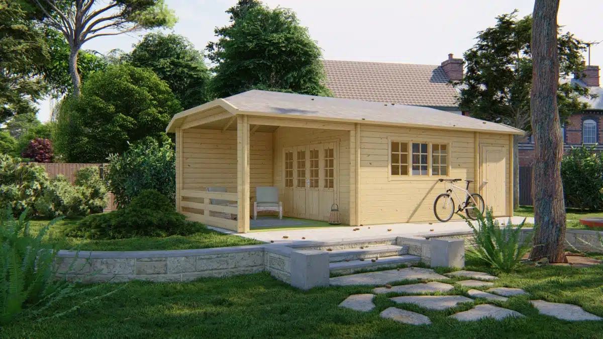 Blokhut – Tuinhuis Sibella | 44 mm | vuren Red Class Wood geïmpregneerd