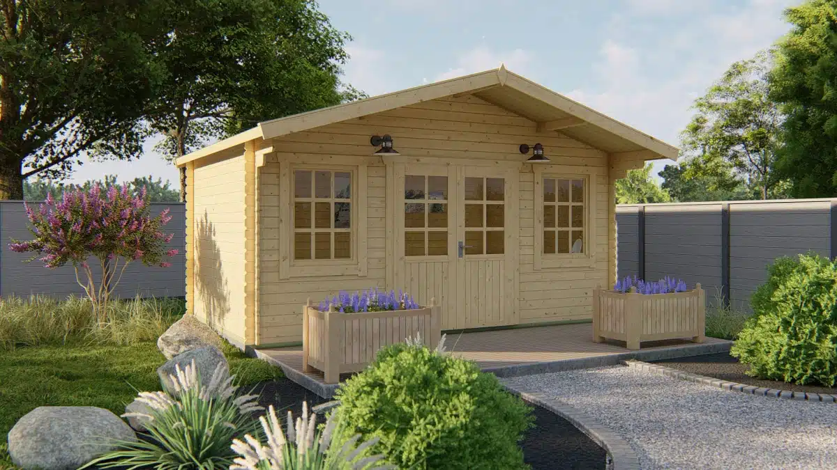 Blokhut – Tuinhuis Skyler | 28 mm | vuren Red Class Wood geïmpregneerd