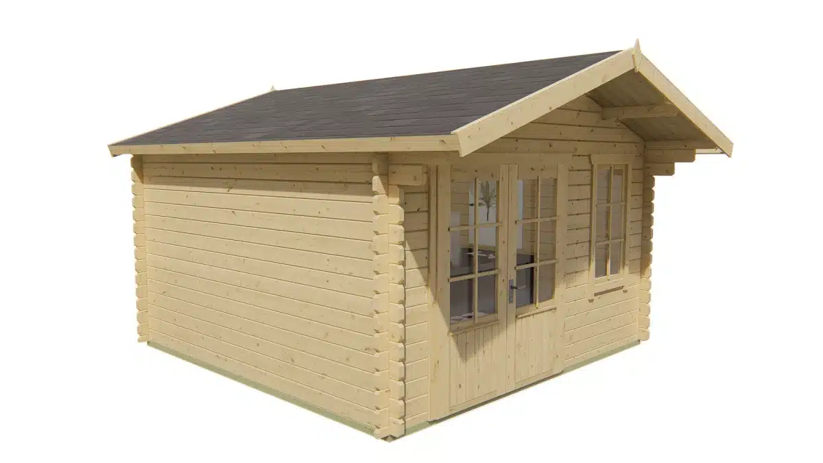 Blokhut – Tuinhuis Ulrik | 44 mm | vuren honinggeel geïmpregneerd