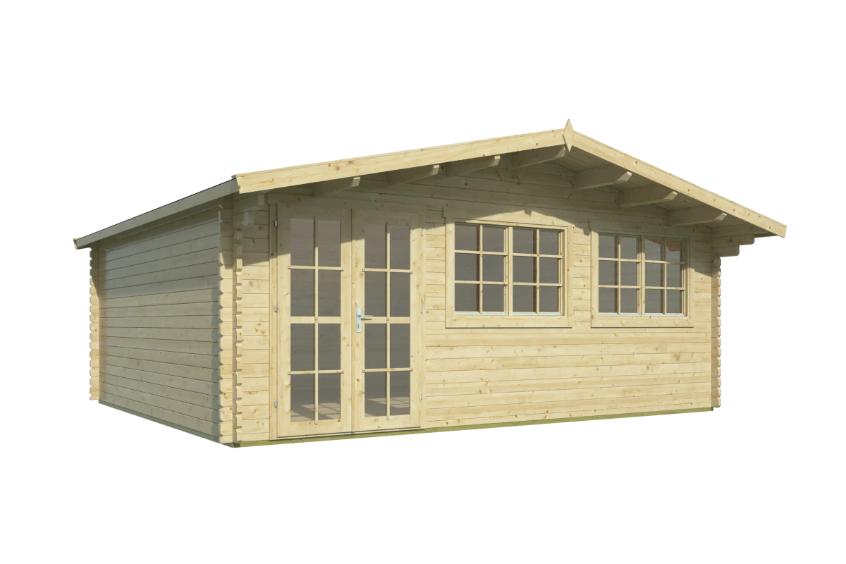Blokhut – Tuinhuis Tova | 44 mm | vuren groen geïmpregneerd