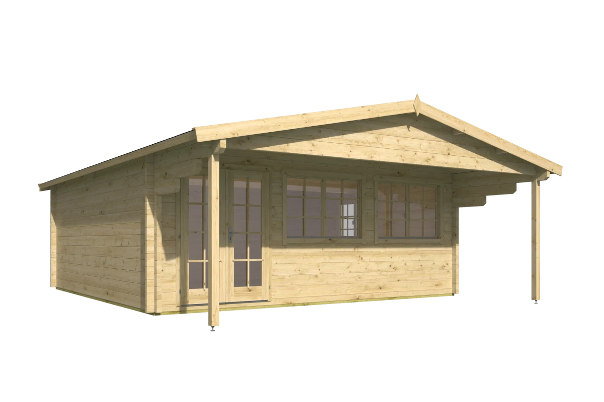 Blokhut – Tuinhuis Rune | 70 mm | vuren Red Class Wood geïmpregneerd