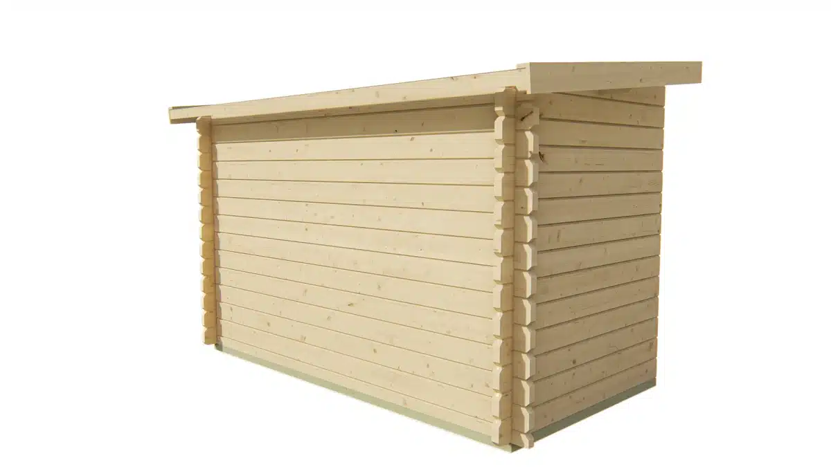 Blokhut – Tuinhuis Aanbouw | 28 mm | vuren grijs geïmpregneerd