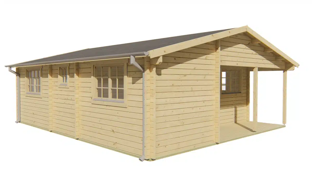Blokhut – Tuinhuis Ardee | 70 mm | vuren bruin geïmpregneerd
