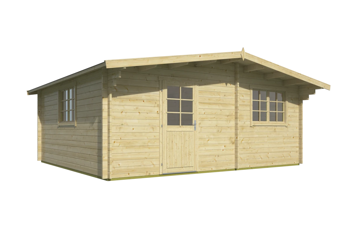 Blokhut – Tuinhuis Cantabria | 44 mm | groen geïmpregneerd