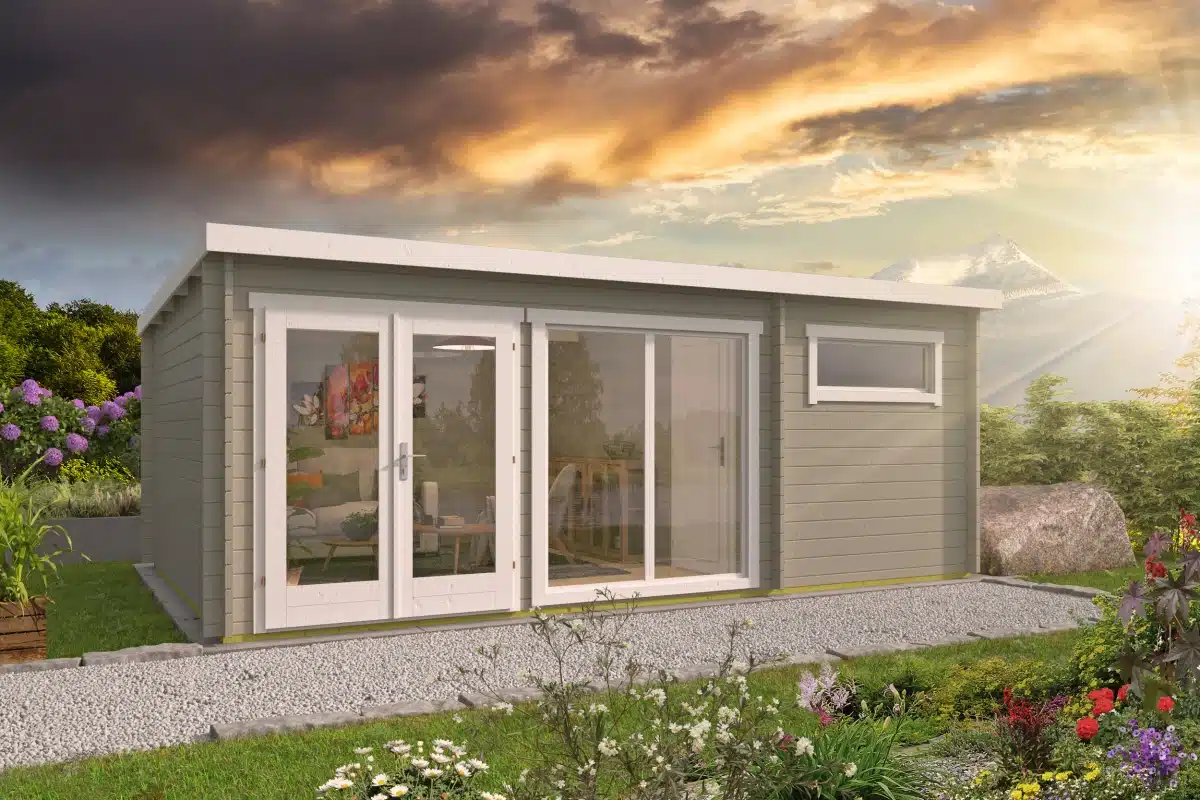 Blokhut – Tuinhuis Flow | 40 mm | geel geïmpregneerd