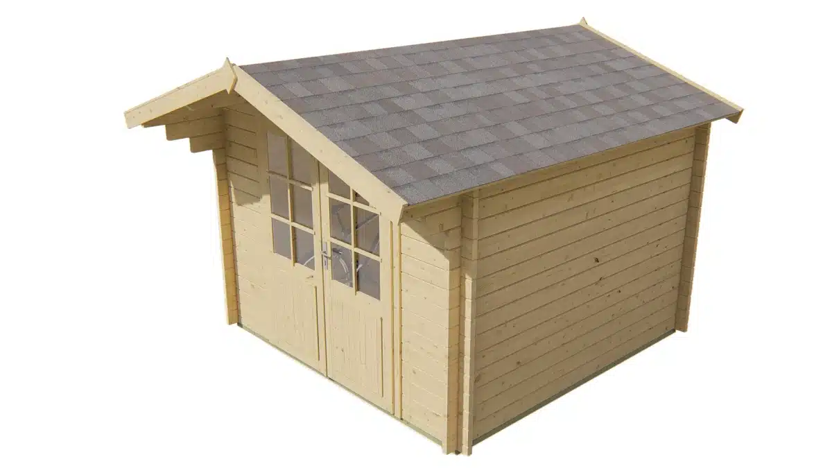 Blokhut – Tuinhuis Ingo | 44 mm | vuren groen geïmpregneerd