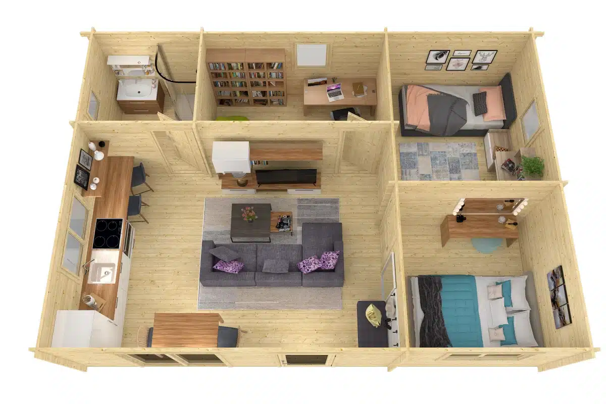 Blokhut – Tuinhuis Las Palmas | 44 mm | groen geïmpregneerd